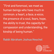 2015 HQ 'First+Foremost we meet as human beings who have much in common- a Heart, a voice, ... a Soul, fears, Hope, ability to trust, capacity for compassion+understanding, Kinship of Being Human